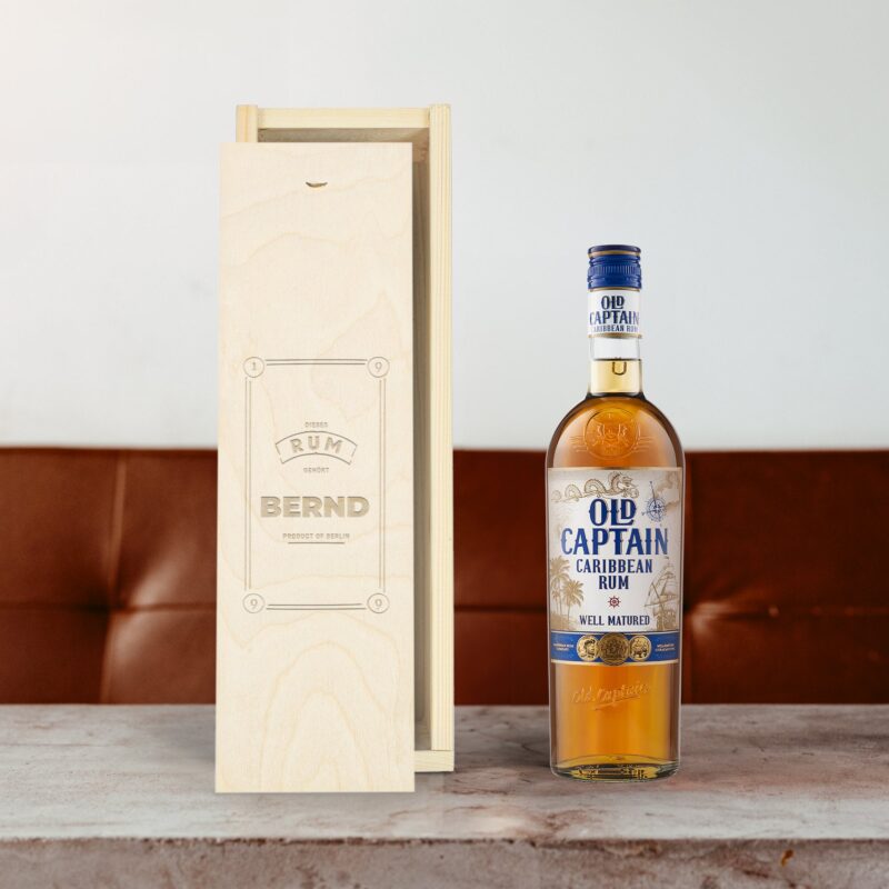 Bild von   rum old captain braun kistejpg | 🌟 Gravur nach Wunsch 🪄
