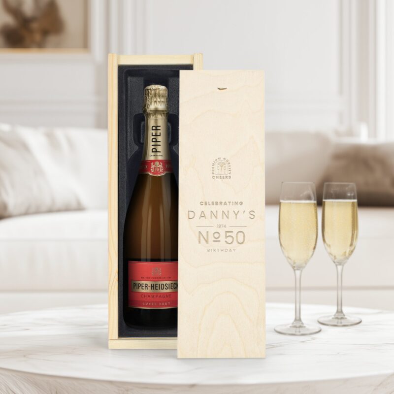 Bild von   champagner in gravierter holzkjpg | 🌟 Gravur nach Wunsch 🪄