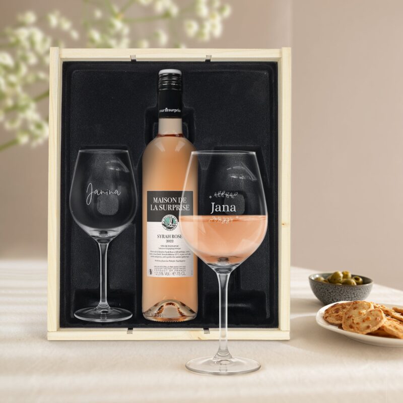 Bild von   geschenkset wein maison de lajpg | 🌟 Gravur nach Wunsch 🪄