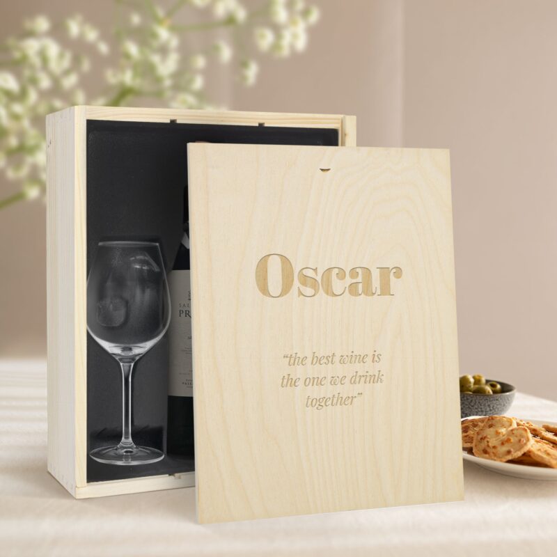 Bild von   geschenkset wein mit glas sajpg | 🌟 Gravur nach Wunsch 🪄
