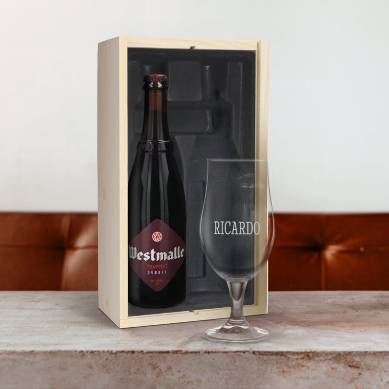 Bild von   bier mit glas westmalle dubbjpg | 🌟 Gravur nach Wunsch 🪄