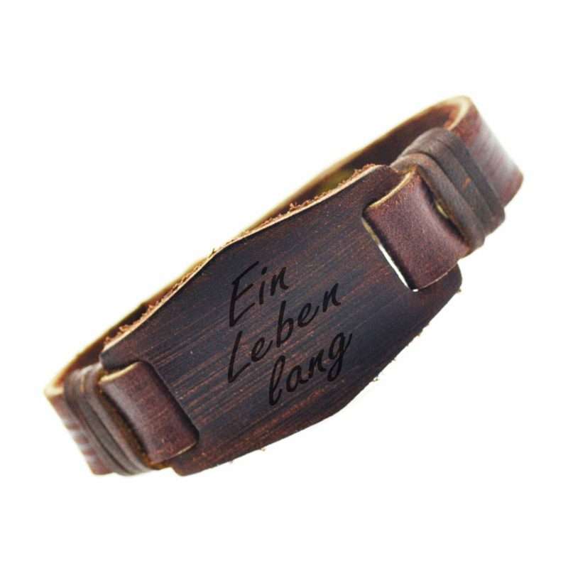 Bild von Leder Armband mit Druckknopf cm inklusive Gravur | 🔮 Gravur nach Wunsch 🌟