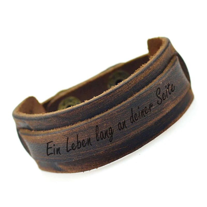 Bild von   leder armband mit druckknopf jpg | 🌟 Gravur nach Wunsch 🪄