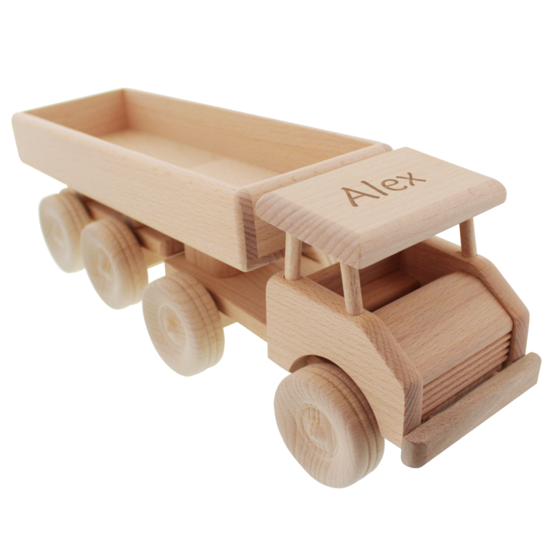 Bild von   sattelschlepper aus holz mit npng | 🌟 Gravur nach Wunsch 🪄