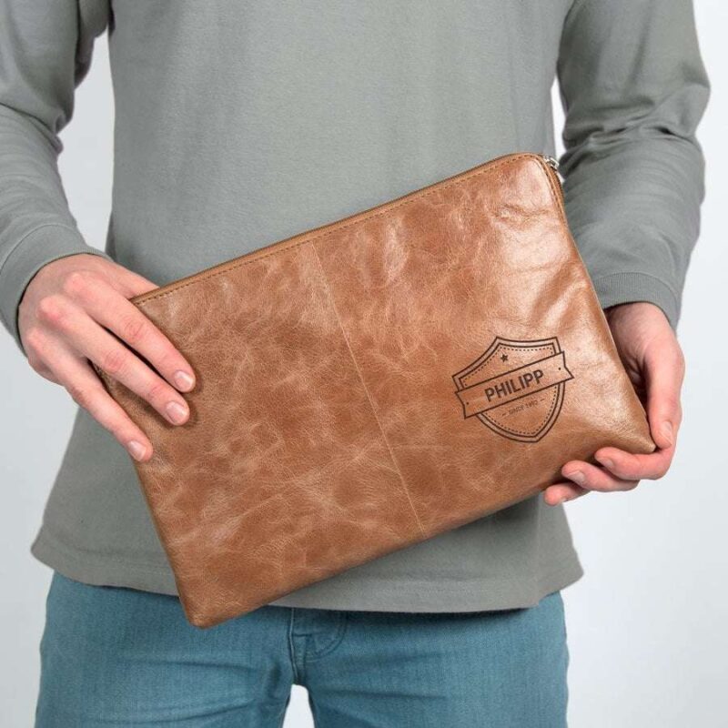 Bild von   laptoptasche leder braun jpg | 🌟 Gravur nach Wunsch 🪄