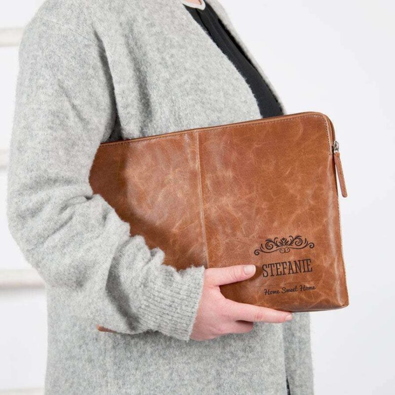 Bild von   laptoptasche leder braun jpg | 🌟 Gravur nach Wunsch 🪄