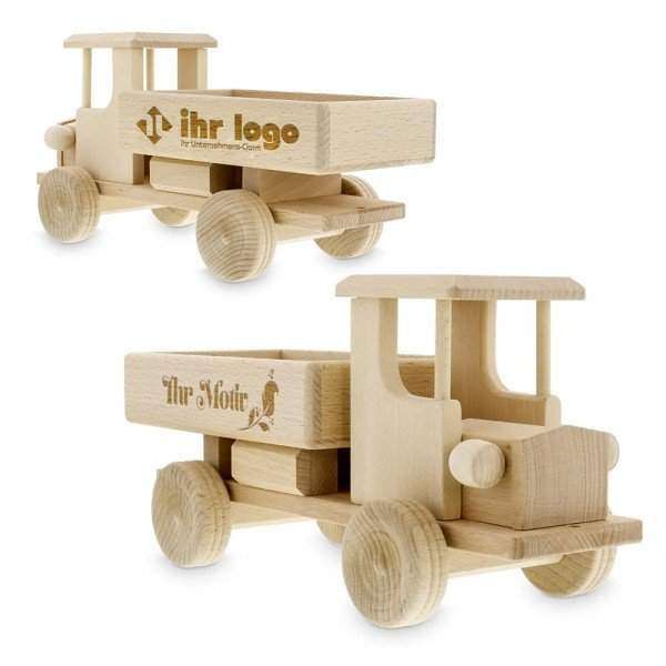 Bild von SALE Spielzeug Lastwagen aus Holz Gravurmaß xmm | 🔮 Gravur nach Wunsch 🌟