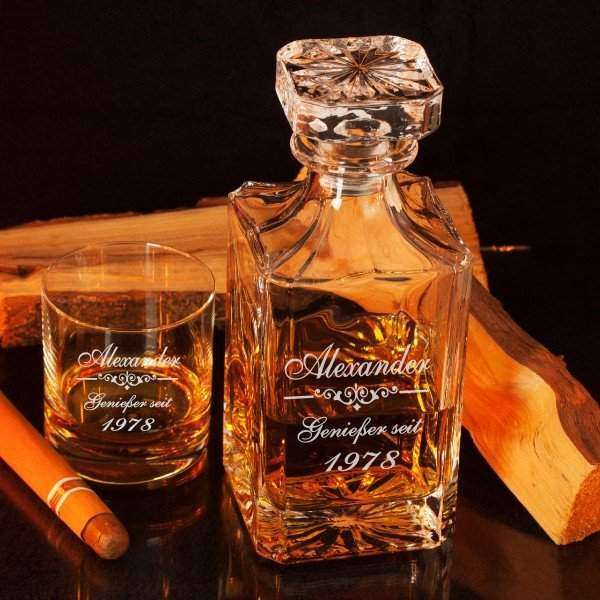 Bild von Whiskykaraffe Luxus mit Gravur | 🔮 Gravur nach Wunsch 🌟