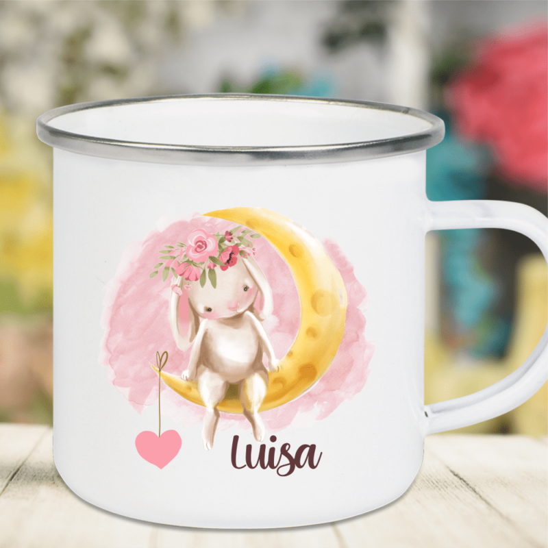 Bild von   emailletasse fuer kinder mit dpng | 🌟 Gravur nach Wunsch 🪄