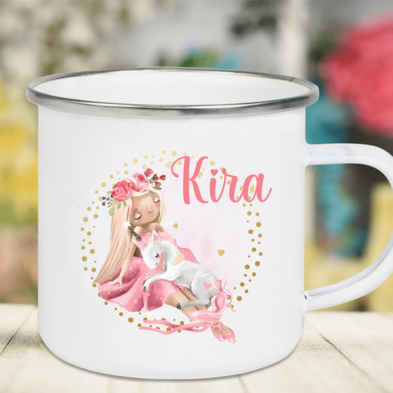 Bild von   emaille tasse kinder mit deinepng | 🌟 Gravur nach Wunsch 🪄