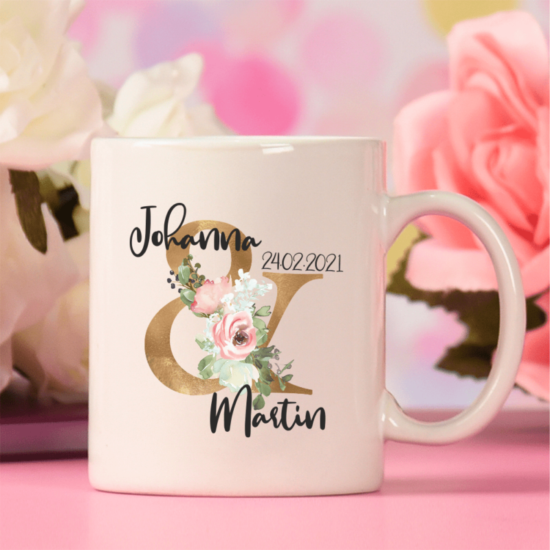 Bild von   personalisierte tasse floral gpng | 🌟 Gravur nach Wunsch 🪄