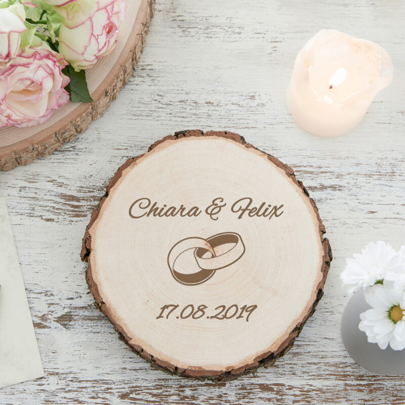 Bild von   baumscheibe zur hochzeitjpg | 🌟 Gravur nach Wunsch 🪄