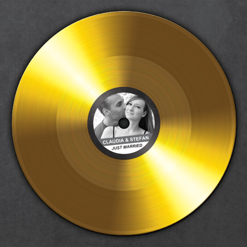 Bild von   goldene schallplatte zur hochzjpg | 🌟 Gravur nach Wunsch 🪄