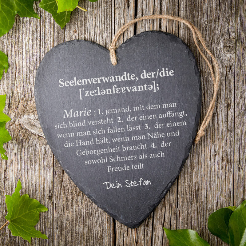 Bild von   schieferherz mit gravur seeljpg | 🌟 Gravur nach Wunsch 🪄