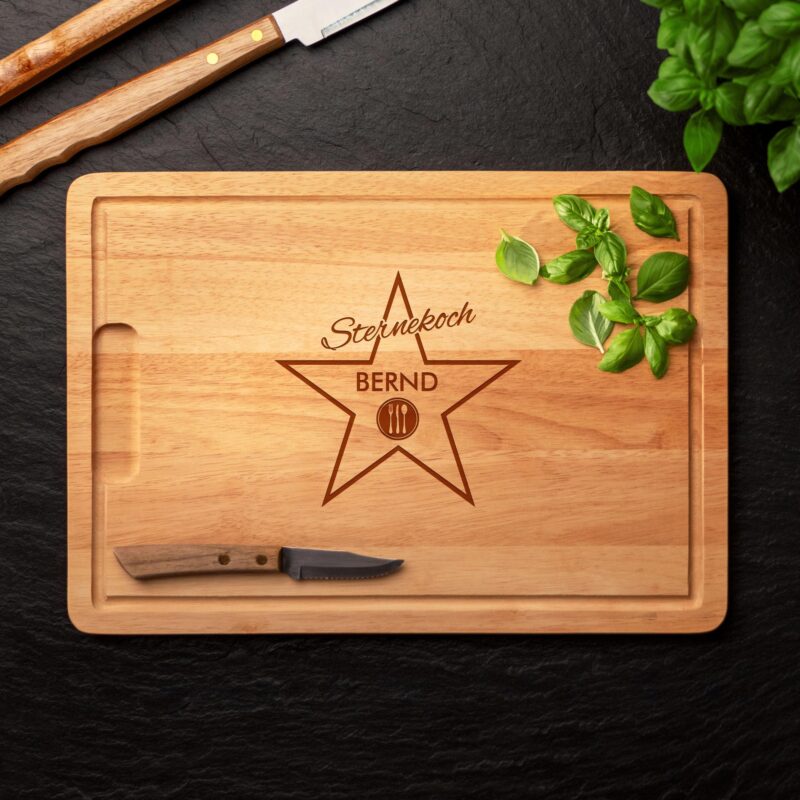 Bild von   sternekoch schneidebrett mitjpg | 🌟 Gravur nach Wunsch 🪄