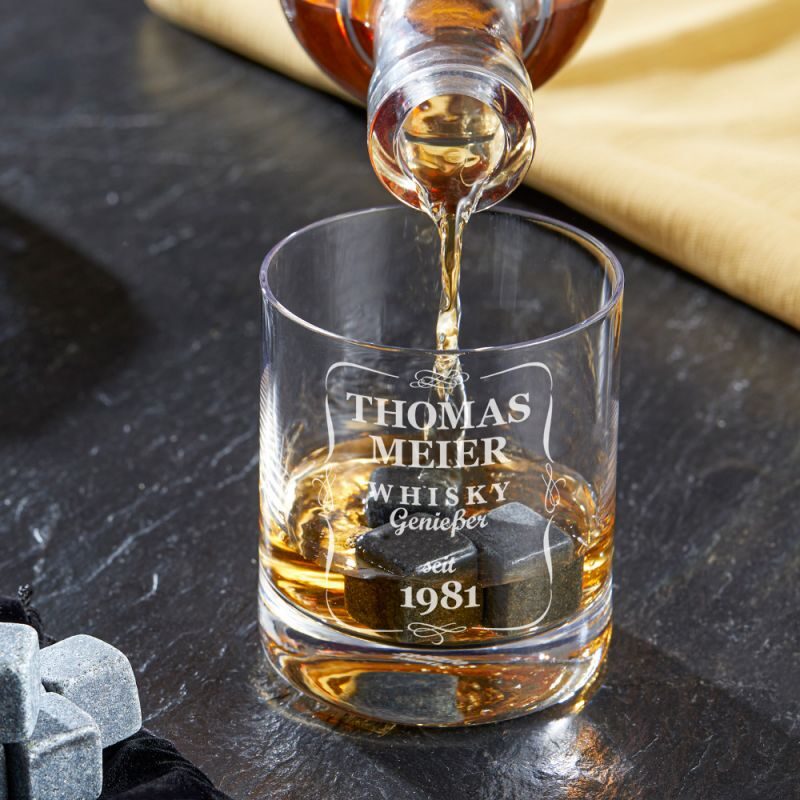 Bild von Whiskyglas mit Gravur Klassisch Personalisiert | 🔮 Gravur nach Wunsch 🌟