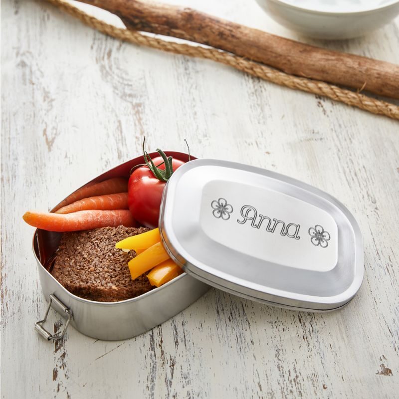 Bild von Runde Brotdose mit Gravur für Kinder Lunchbox personalisiert Edelstahl | 🔮 Gravur nach Wunsch 🌟