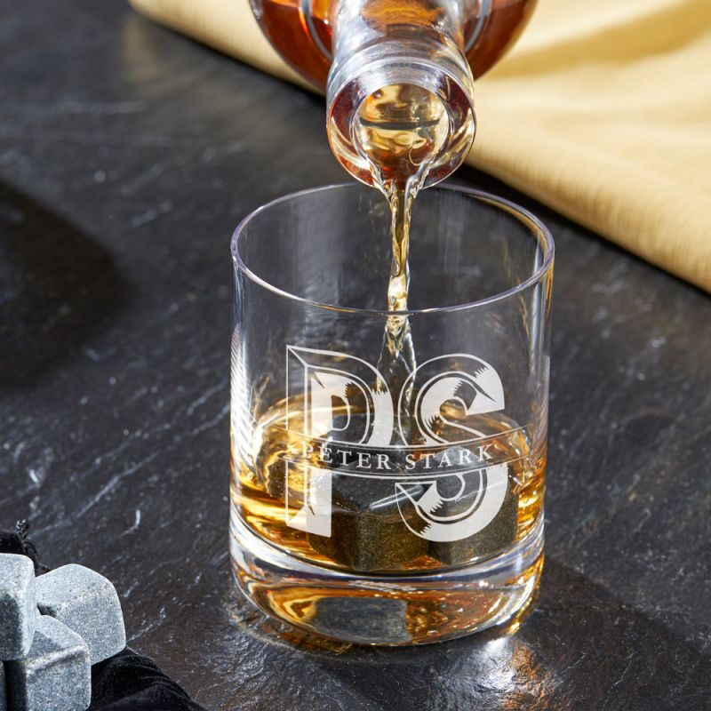 Bild von Whiskyglas mit Gravur Initial Personalisiert | 🔮 Gravur nach Wunsch 🌟