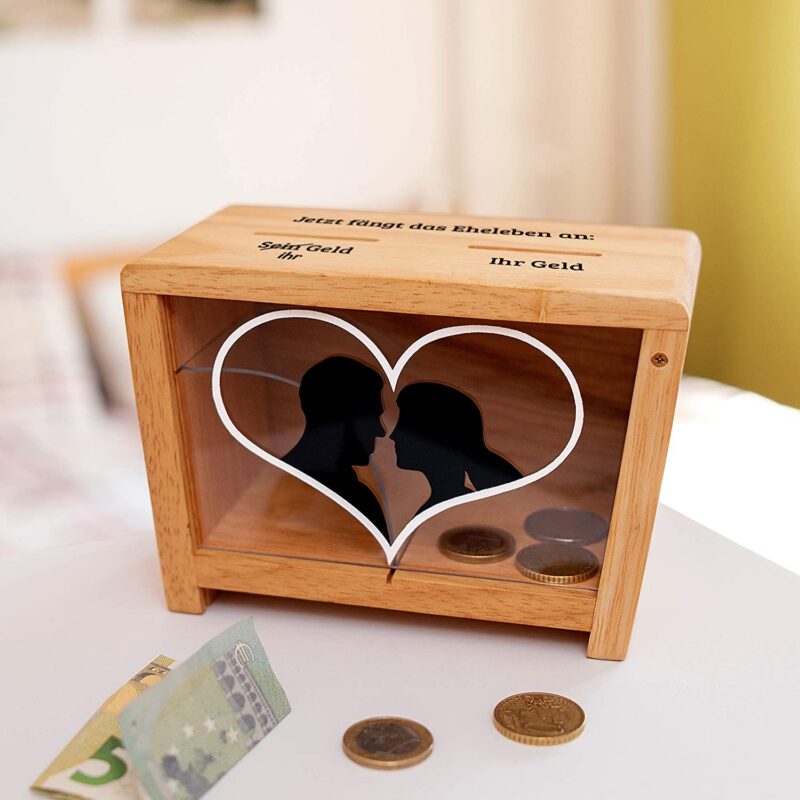 Bild von   holz spardose zur hochzeit ejpg | 🌟 Gravur nach Wunsch 🪄