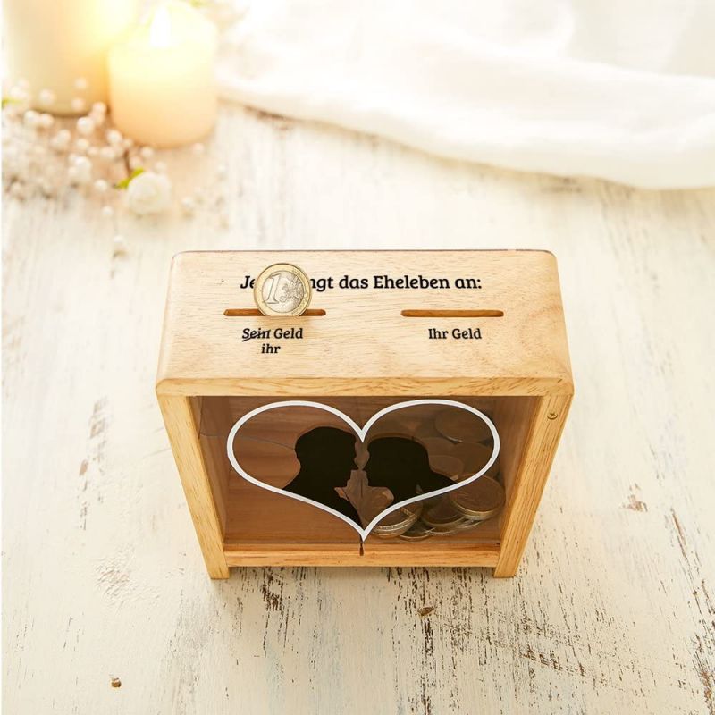 Bild von   holz spardose zur hochzeit ejpg | 🌟 Gravur nach Wunsch 🪄