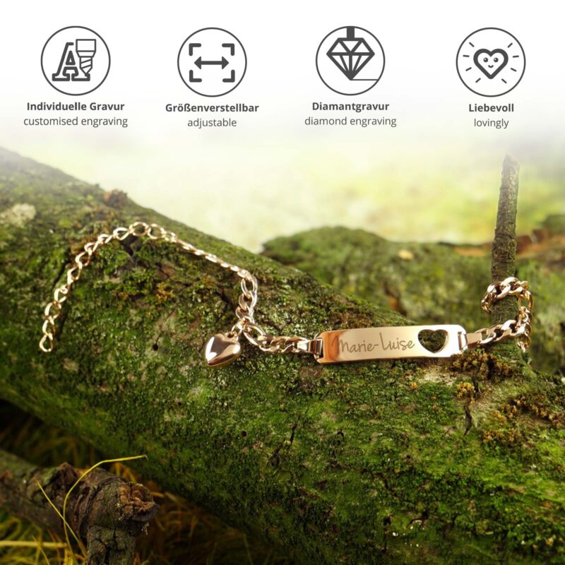 Bild von   armband mit gravur name herzjpg | 🌟 Gravur nach Wunsch 🪄