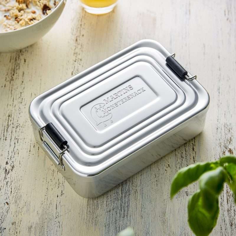 Bild von Eckige Brotdose mit Gravur für Kinder Lunchbox personalisiert | 🔮 Gravur nach Wunsch 🌟