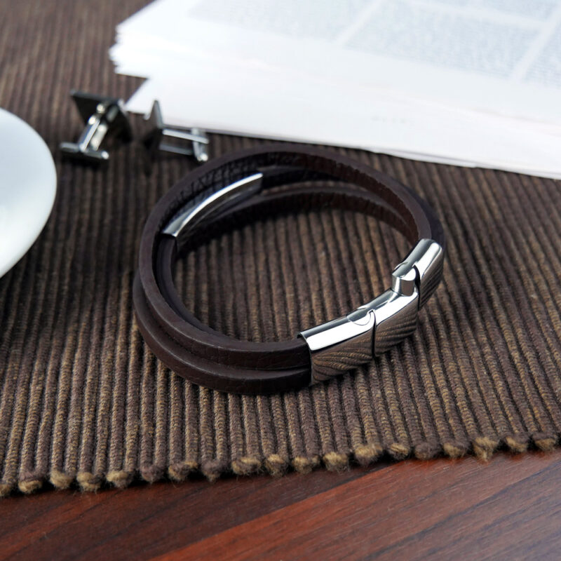 Bild von   herrenarmband mit gravur ledjpg | 🌟 Gravur nach Wunsch 🪄