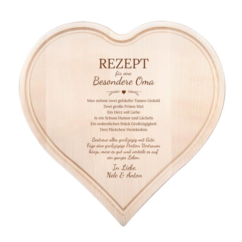 Bild von   herzbrett mit gravur rezeptjpg | 🌟 Gravur nach Wunsch 🪄
