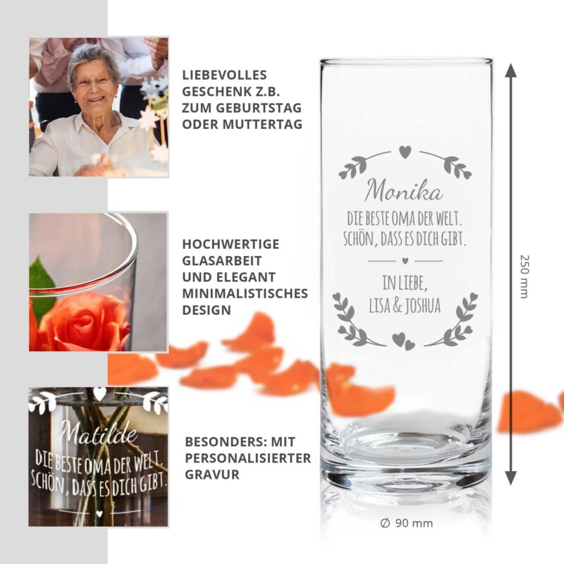 Bild von   runde vase mit gravur fuer diejpg | 🌟 Gravur nach Wunsch 🪄