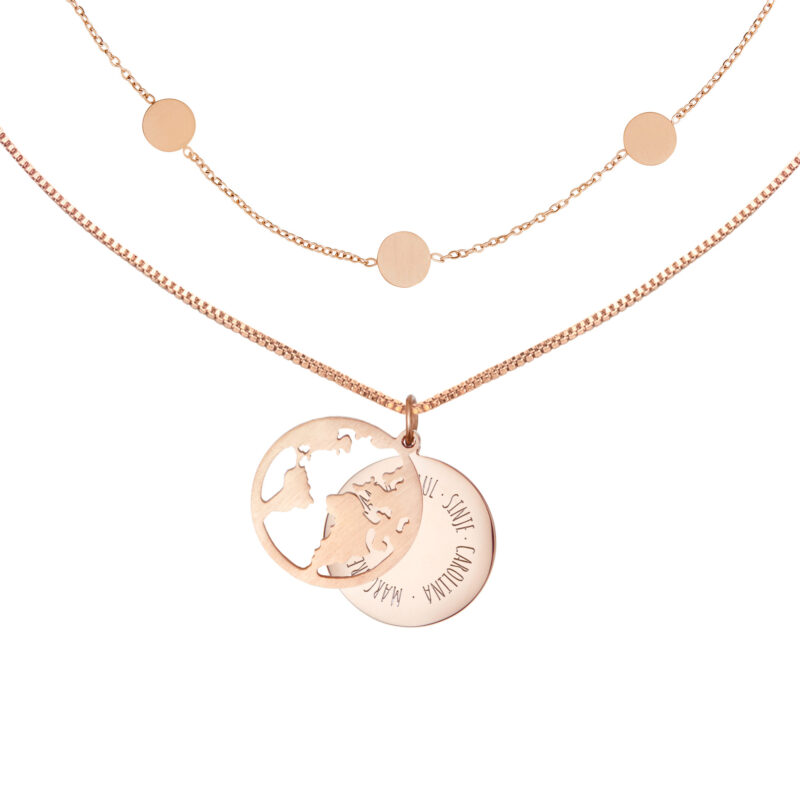 Bild von   schmuckset rosegold mit globujpg | 🌟 Gravur nach Wunsch 🪄