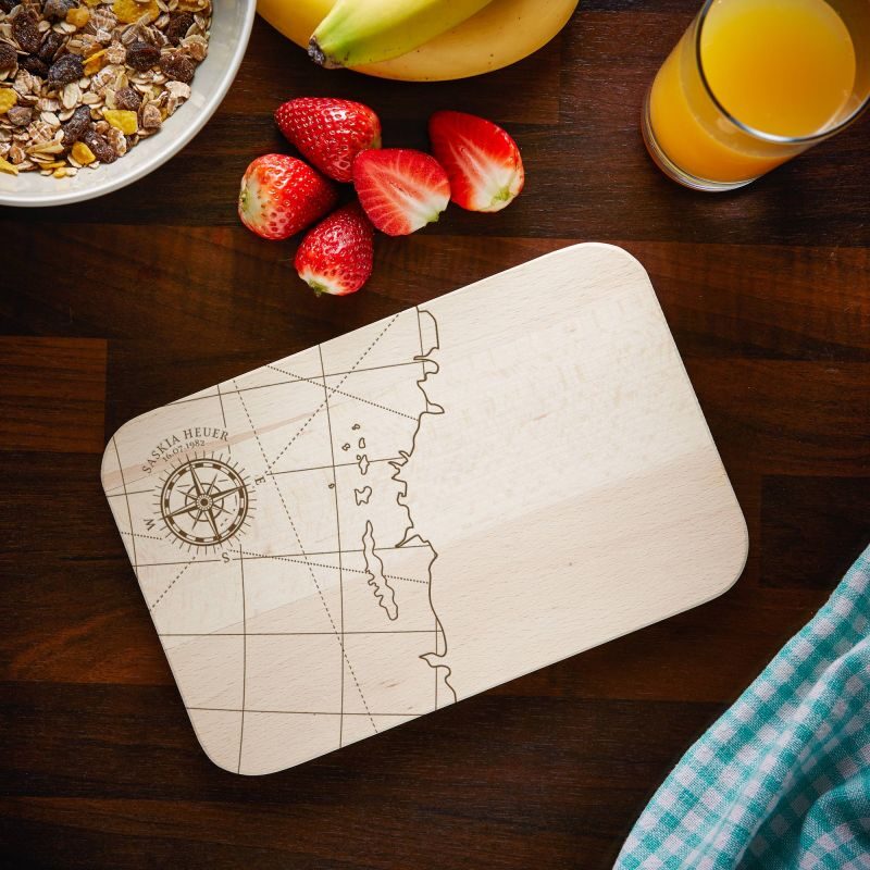 Bild von Frühstücksbrett Kompass Personalisiert | 🔮 Gravur nach Wunsch 🌟