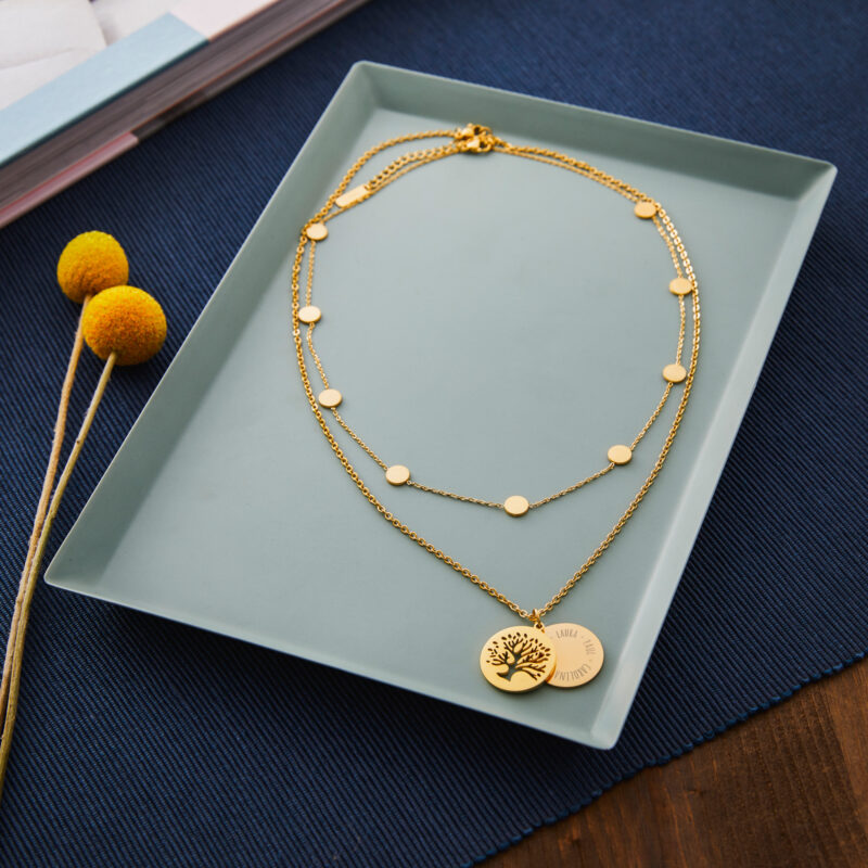 Bild von   set layering kette und halsketjpg | 🌟 Gravur nach Wunsch 🪄