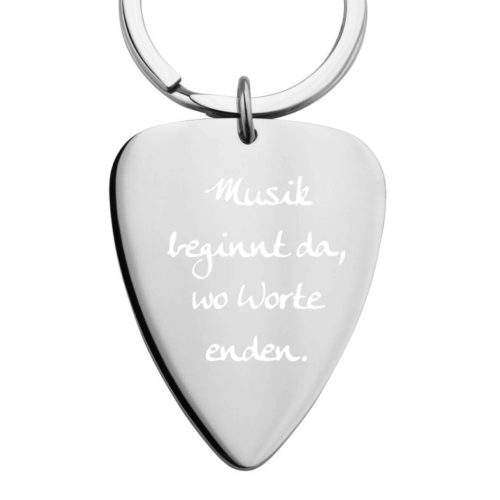 Edelstahl-Schlüsselanhänger Plektrum