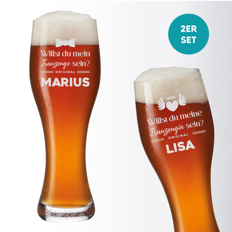 Bild von   weizenbierglas er set mit perjpg | 🌟 Gravur nach Wunsch 🪄