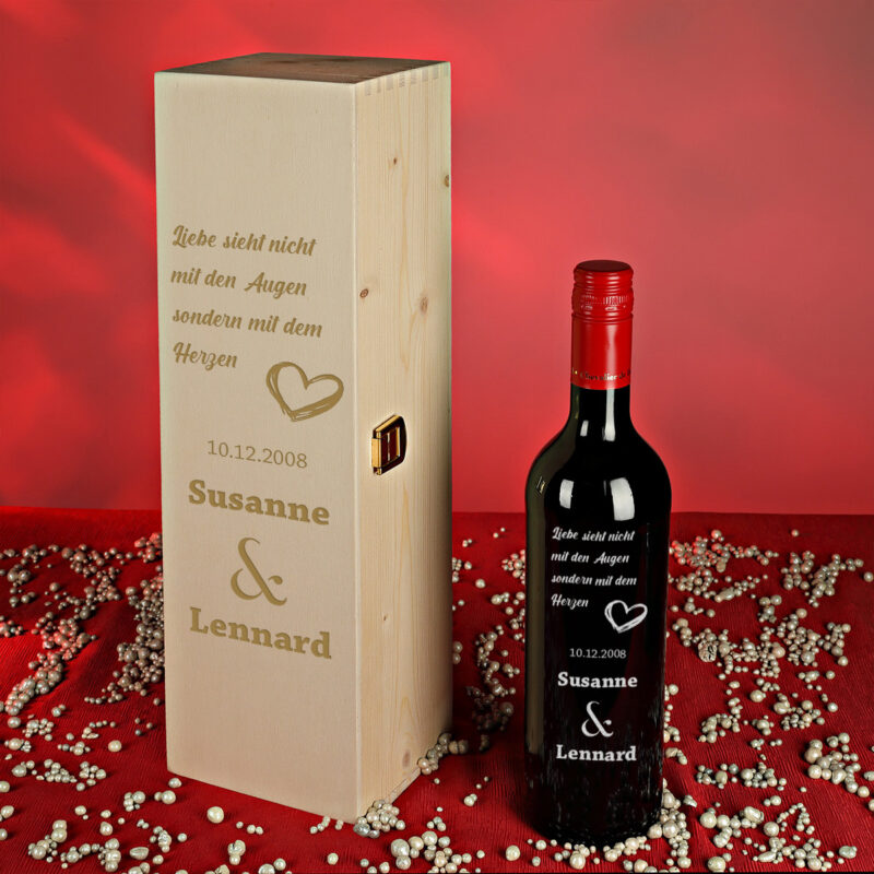 Bild von TLG Wein Geschenkset mit personalisierter Wunschgravur | 🔮 Gravur nach Wunsch 🌟