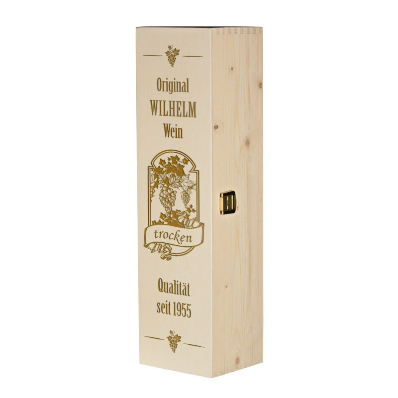 Bild von Weinkiste Holzbox mit Wunschgravur | 🔮 Gravur nach Wunsch 🌟
