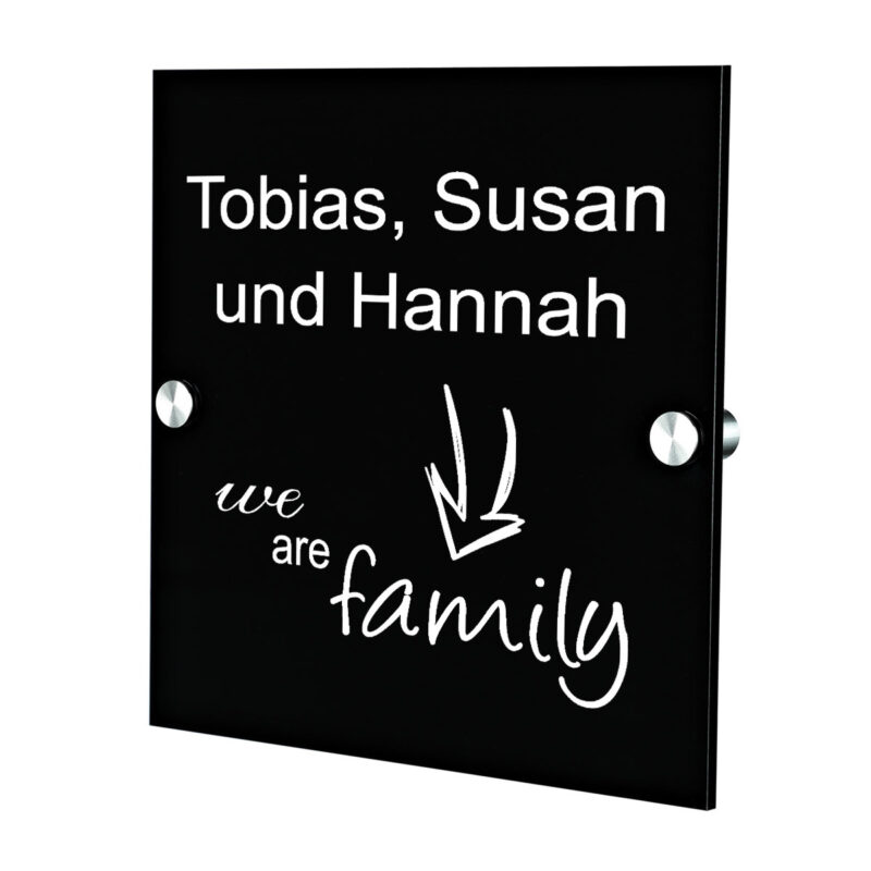 Bild von Plexiglas Acryltafel Türschild inkl Gravur Motiv we are family | 🔮 Gravur nach Wunsch 🌟