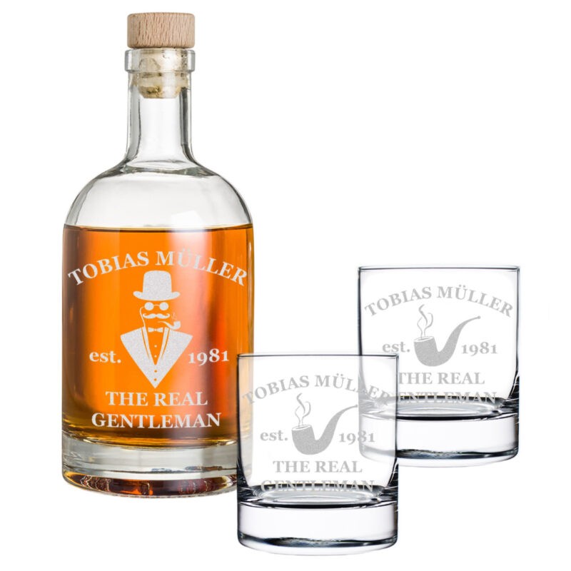 Bild von tlg Whisky Geschenkset Flasche x Gläser inkl Gravur | 🔮 Gravur nach Wunsch 🌟