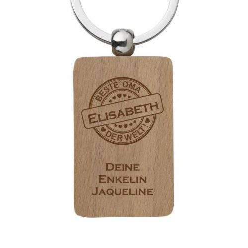 Holz-Schlüsselanhänger Beste Oma der Welt