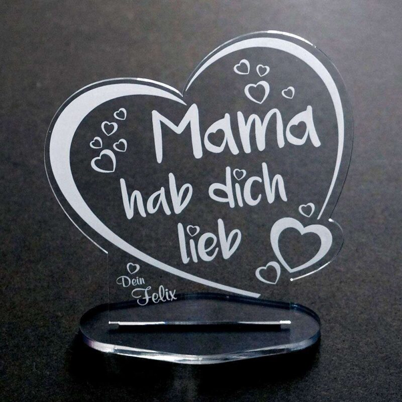 Bild von   acryl herz ea mama hab dich ljpg | 🌟 Gravur nach Wunsch 🪄