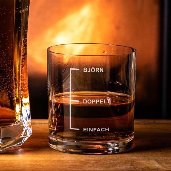 Bild von Whiskyglas Einfach Doppelt Wunschname | 🔮 Gravur nach Wunsch 🌟