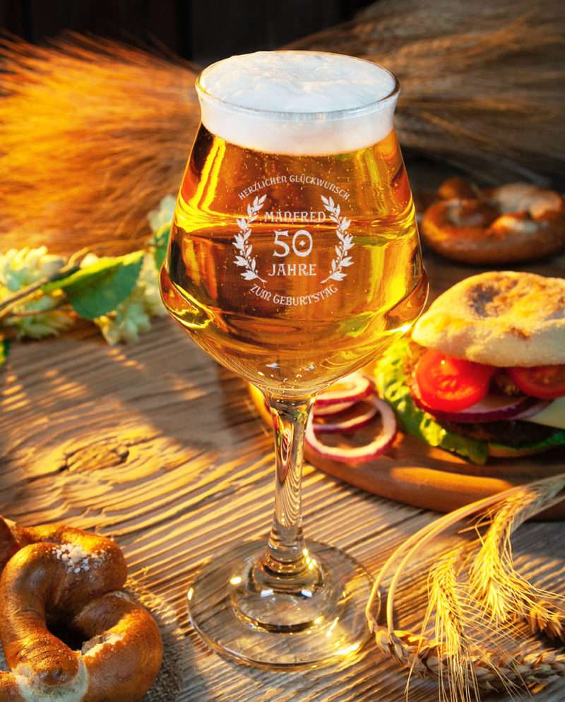 Bild von Biersommelier Glas Beer Tasting Glas 40cl mit Gravur Geburtstag | 🔮 Gravur nach Wunsch 🌟