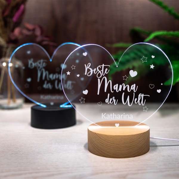 Bild von LED Leuchte Beste Mama mit Personalisierung | 🔮 Gravur nach Wunsch 🌟