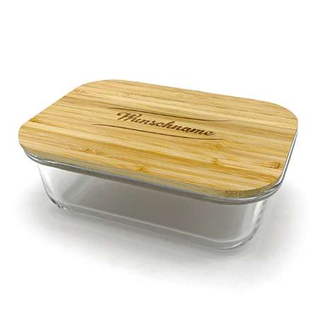 Bild von   glas frischhaltedose mit bambujpg | 🌟 Gravur nach Wunsch 🪄