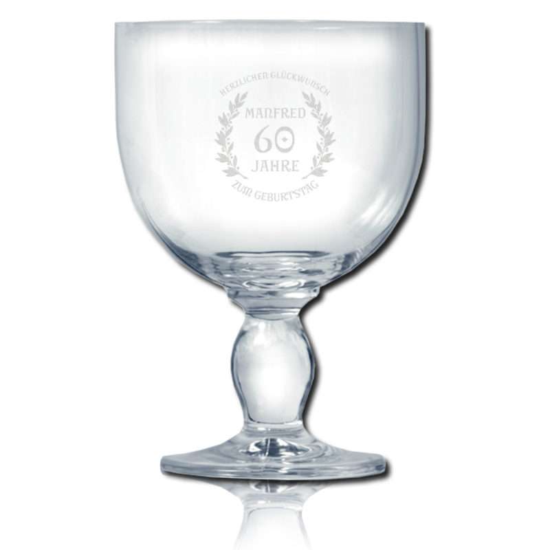 Bild von Berliner Weiße Glas Pokal 585cl mit Gravur Geburtstag | 🔮 Gravur nach Wunsch 🌟