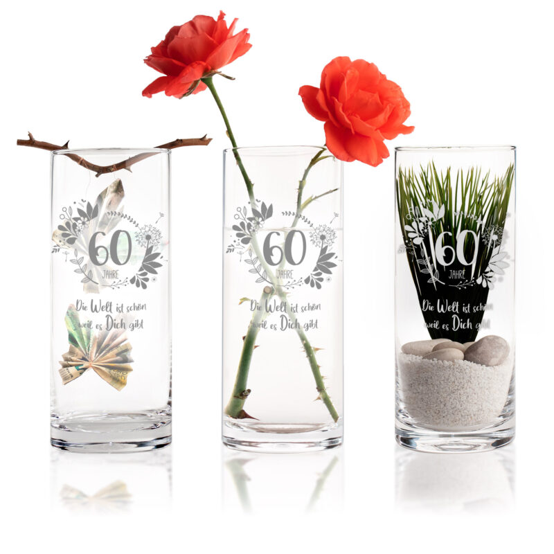 Bild von   runde blumenvase mit gravurjpg | 🌟 Gravur nach Wunsch 🪄