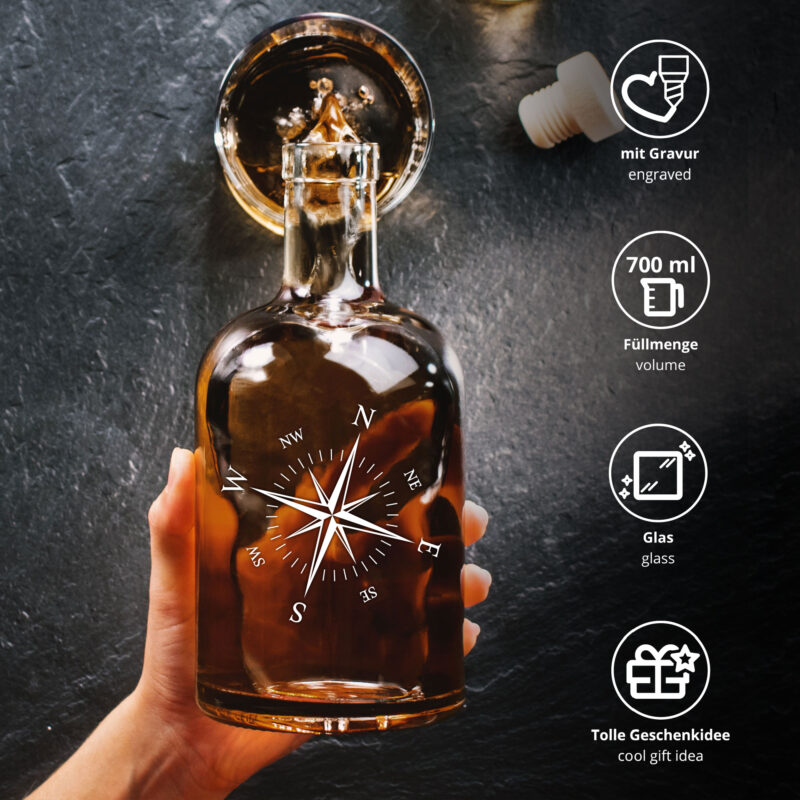 Bild von   glasflasche mit gravur kompajpg | 🌟 Gravur nach Wunsch 🪄