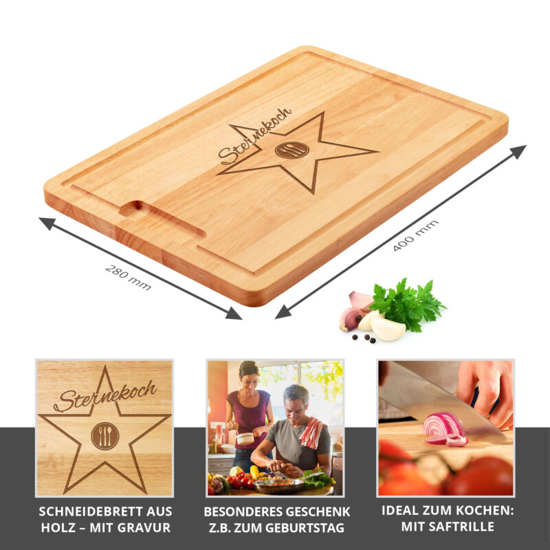 Bild von   holz schneidebrett sternekocjpg | 🌟 Gravur nach Wunsch 🪄