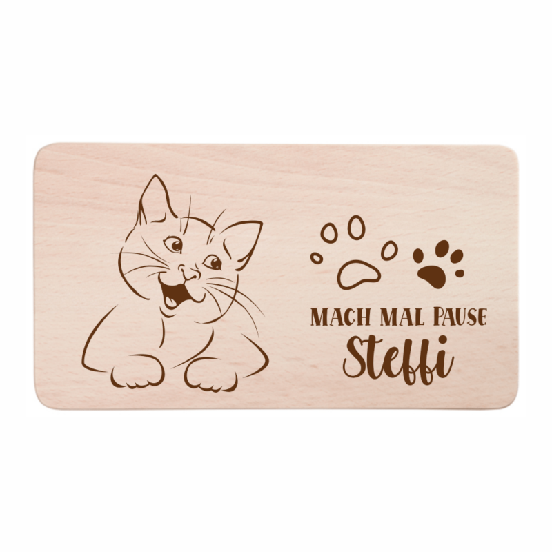 Bild von   fruehstuecksbrettchen katze mipng | 🌟 Gravur nach Wunsch 🪄