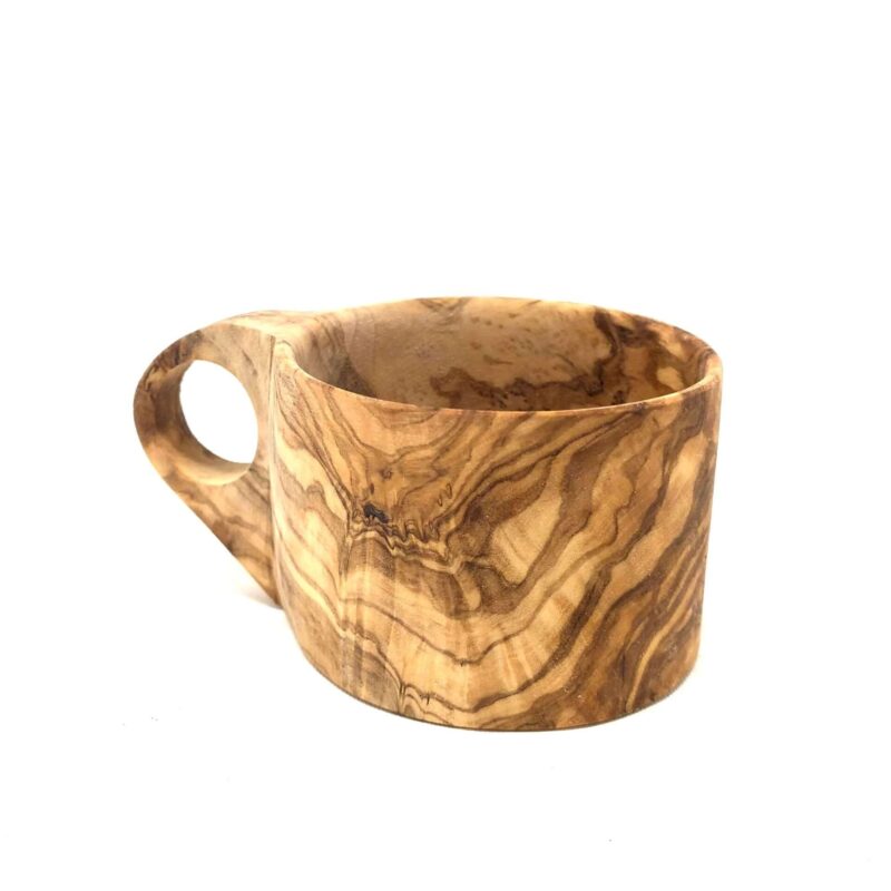 Tasse mit Henkel aus Olivenholz